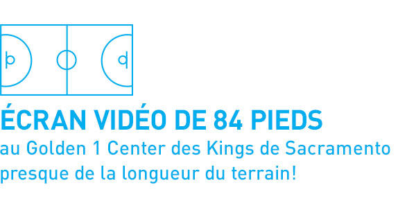 Écran vidéo de 84 pieds au Golden 1 Center des Kings de Sacramento presque de la longueur du terrain!