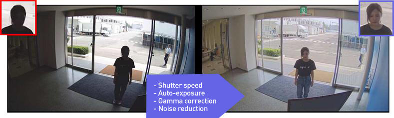 shutter speed, auto-exposure, gamma correction, noise reduction