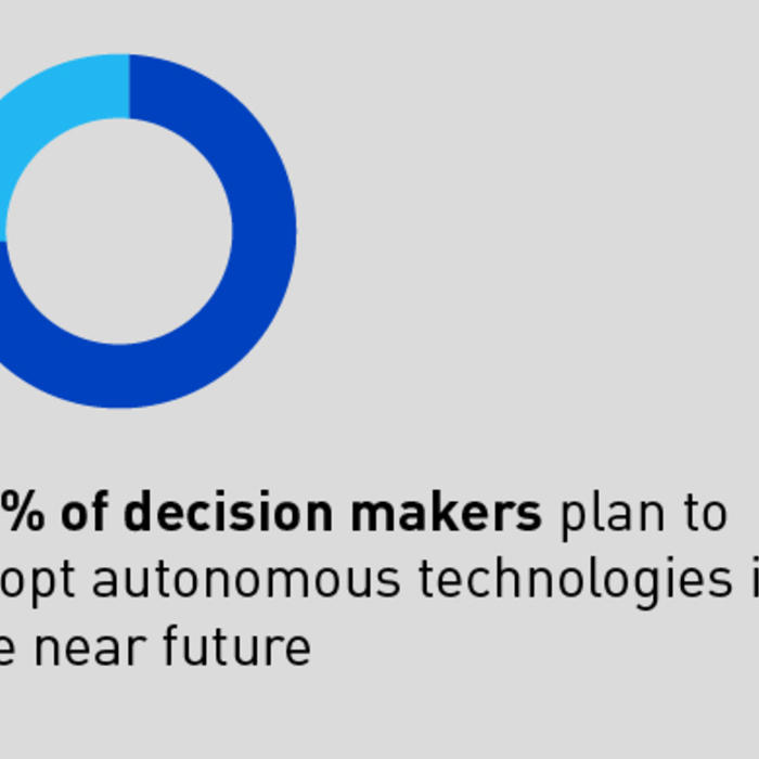 75% of decision makers plan to adopt autonomous technologies in the near future