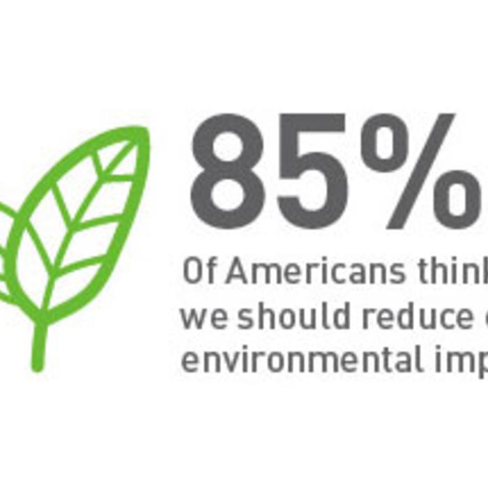 85% of Americans think we should reduce our environmental impact.
