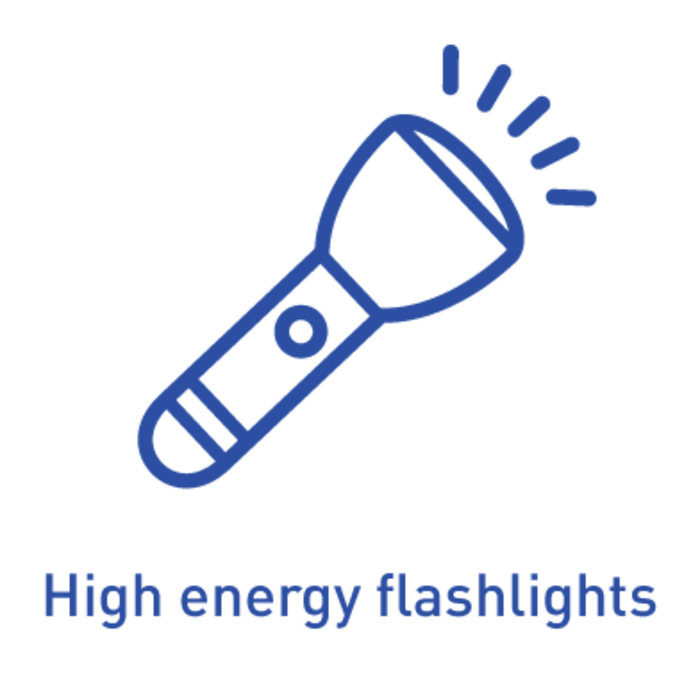 High energy flashlights