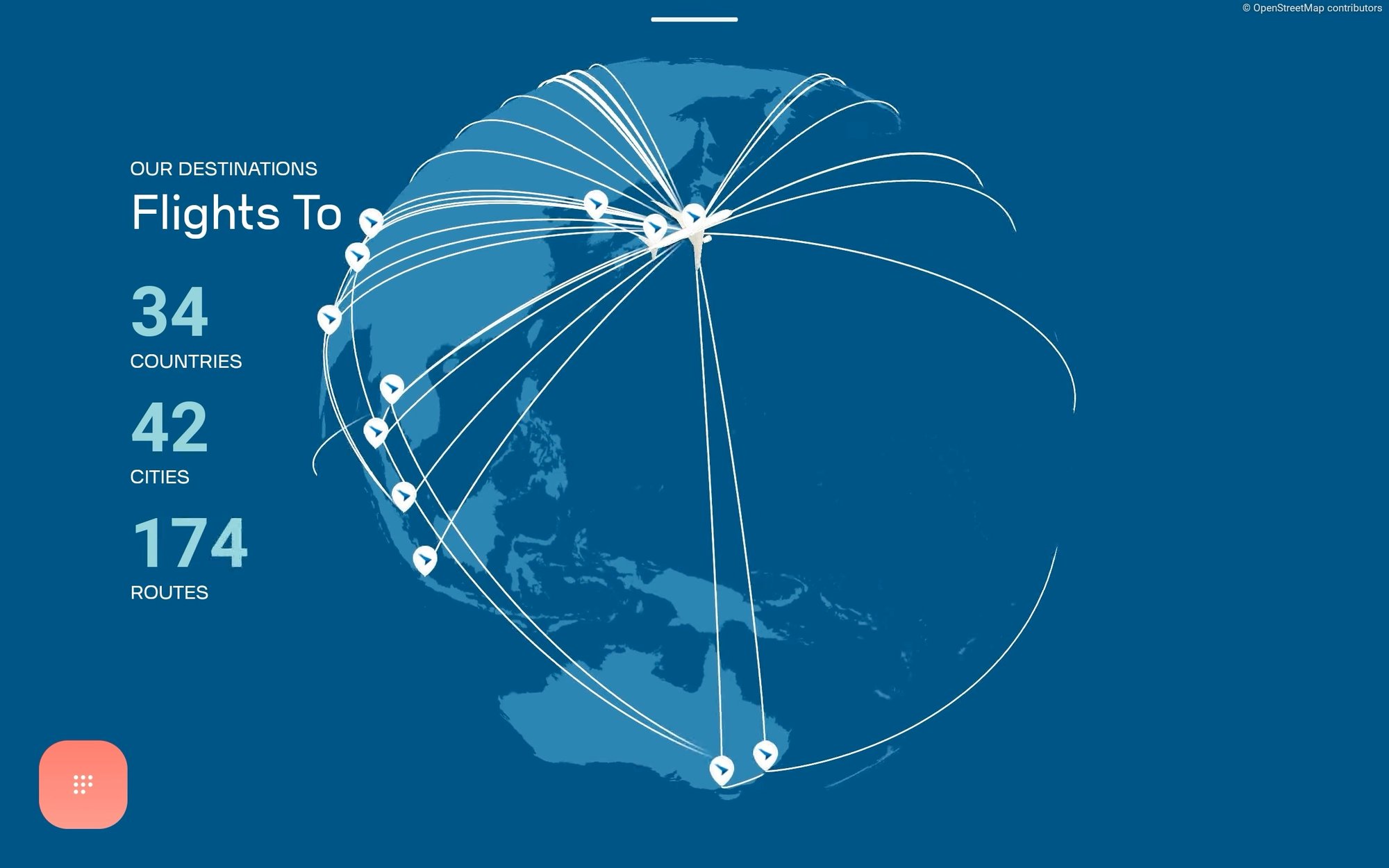 Arc platform - "Airline Route Map" view