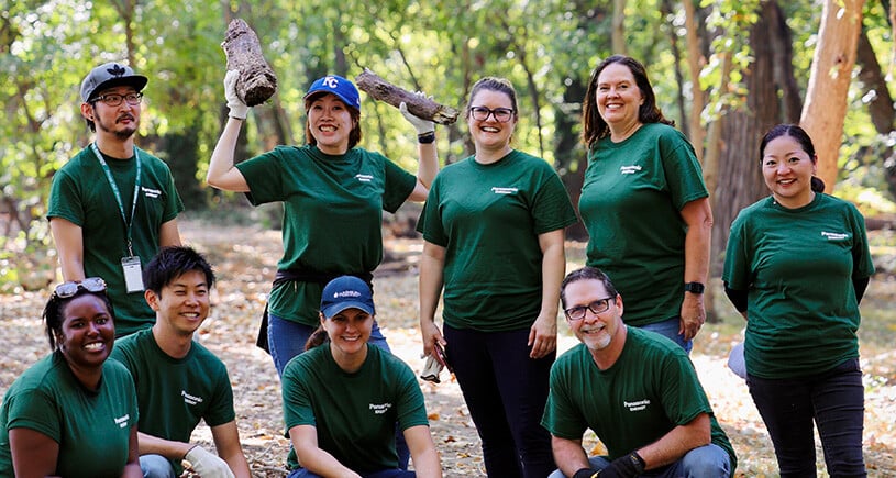 Panasonic Energy employees volunteer at De Soto's Riverfest Park