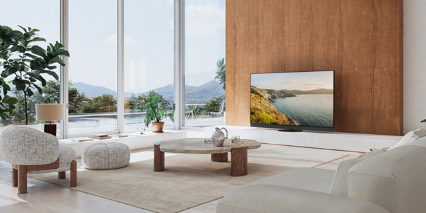 A living room built around the new Panasonic Z95B smart TV