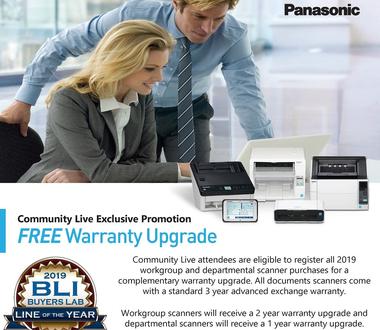 CommunityLIVE 2019 Panasonic Scanner Warranty Promotion