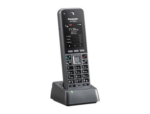 Left view of Panasonic KX-TPA73 SIP wireless phone with Cradle