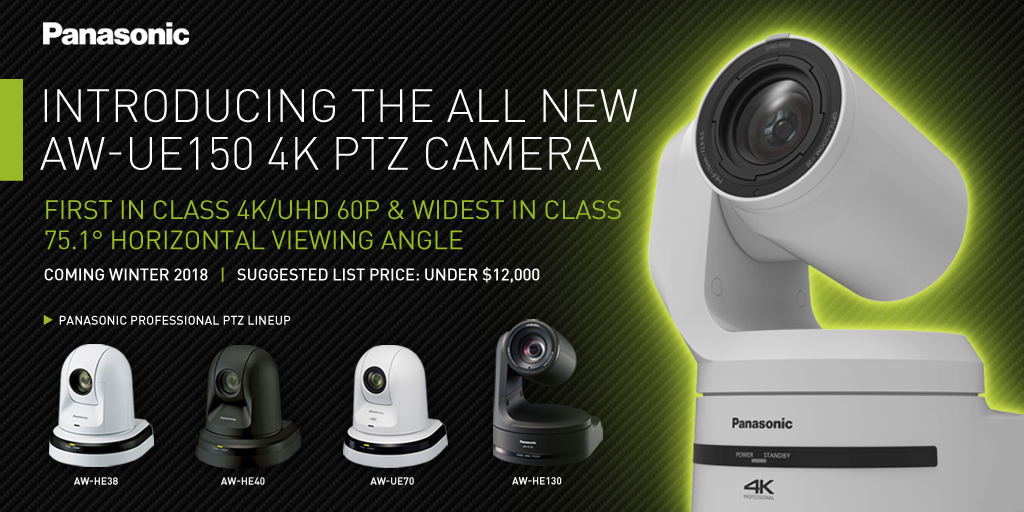 All New Ultra HD AW-UE150 Panasonic Robotic PTZ Camera for Multicamera Live Production