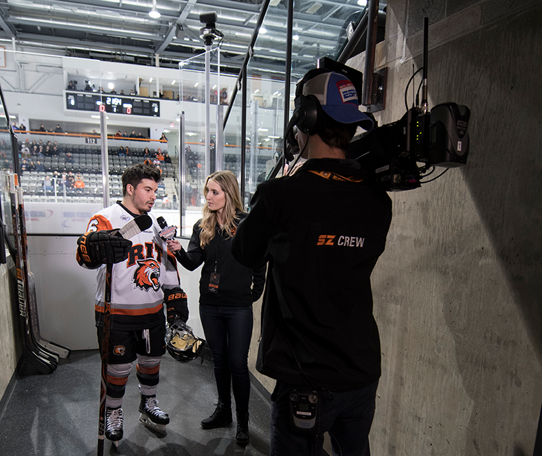 AK-UC3000 studio camera system live broadcast streaming camera comms wireless SZ crew RIT hockey arena