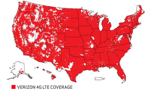 Verizon 4G LTE Coverage Map