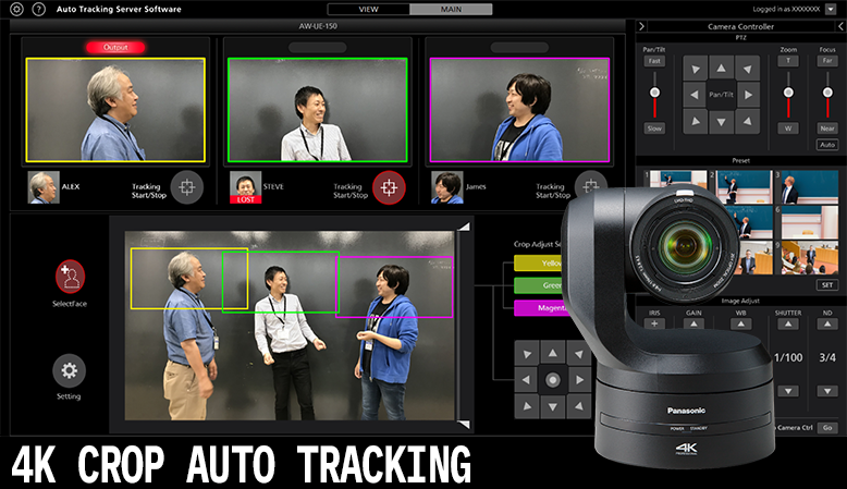 Panasonic camera HD crop autotracking software solution for ptz cameras