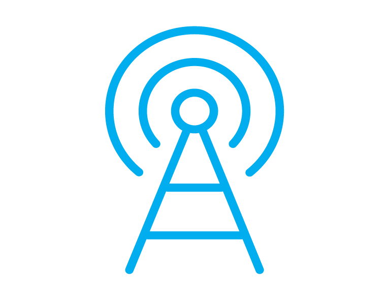 Blue Wireless tower icon
