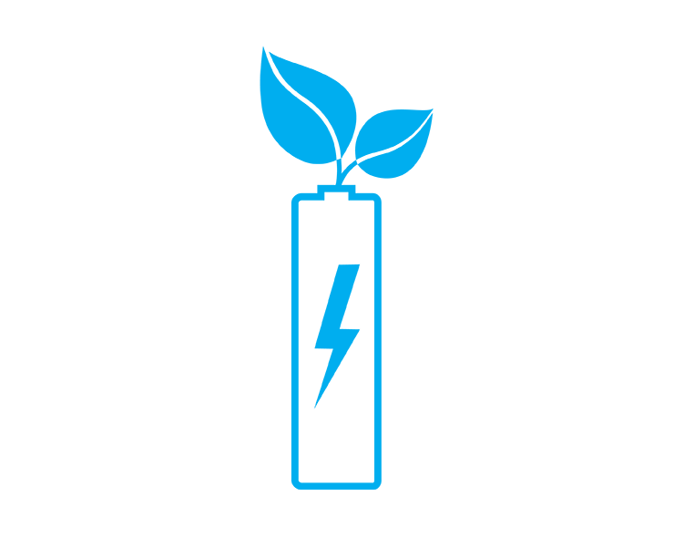Blue eco battery icon