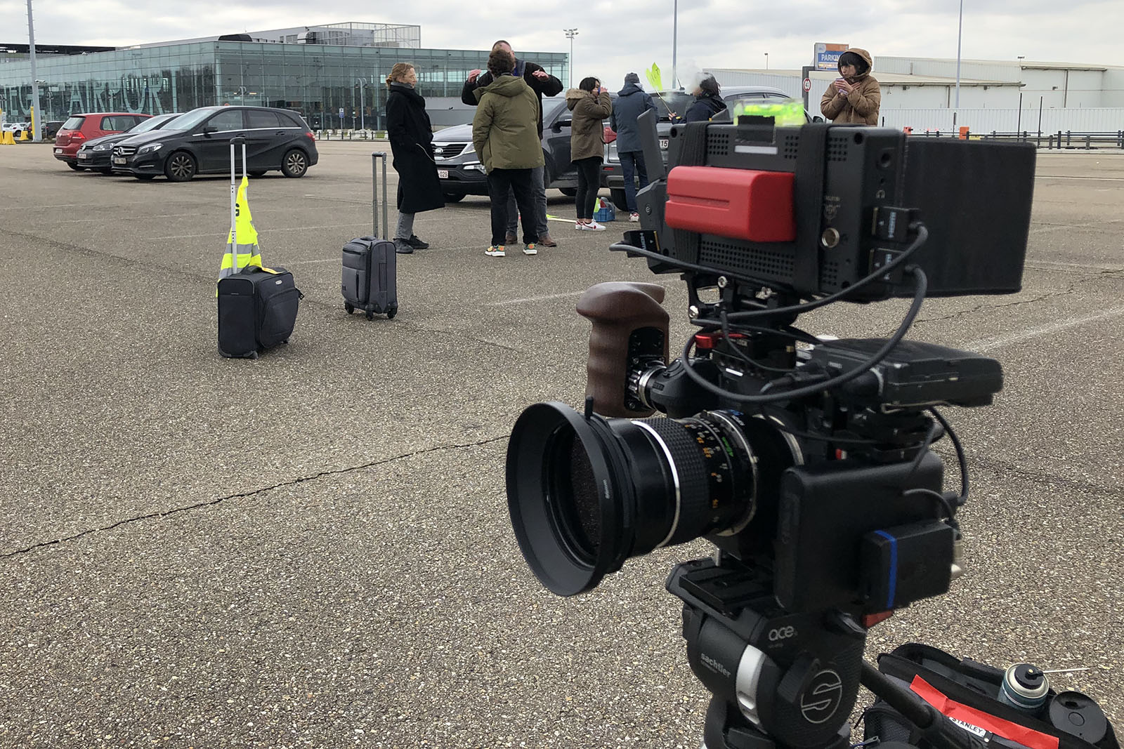 S1H configuration on a tripod on the airport tarmac
