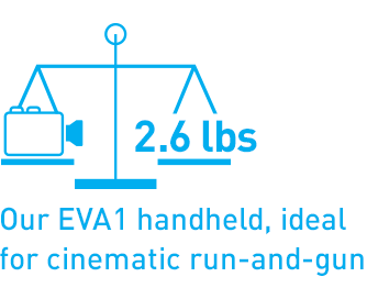 Our EVA1 handheld, ideal for cinematic run-and-gun