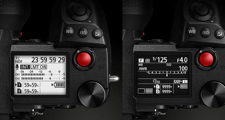 Lumix S1H Cinema Camera Status Display Screen Dark Mode