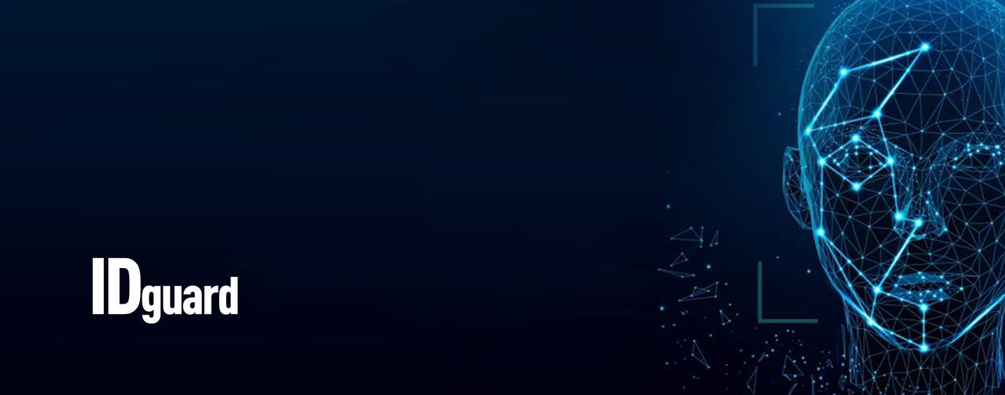 AI blue digital face outline with IDguard logo