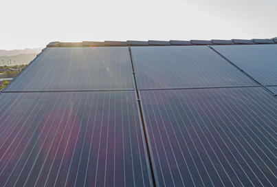 solar panels on house 