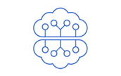 Blue icon with AI brain
