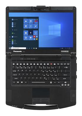 TOUGHBOOK 55 rugged laptop flat open Windows 10 on screen