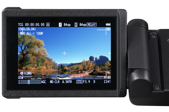 AG-CX350 camcorder LCD screen with high quality image and timecode display for depositions