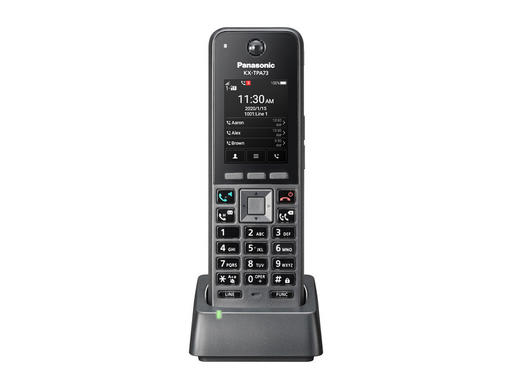 Front view of Panasonic KX-TPA73 SIP wireless phone with Cradle
