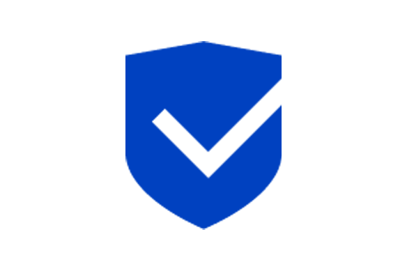 Blue check shield icon