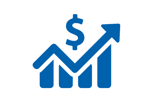 Blue profit icon
