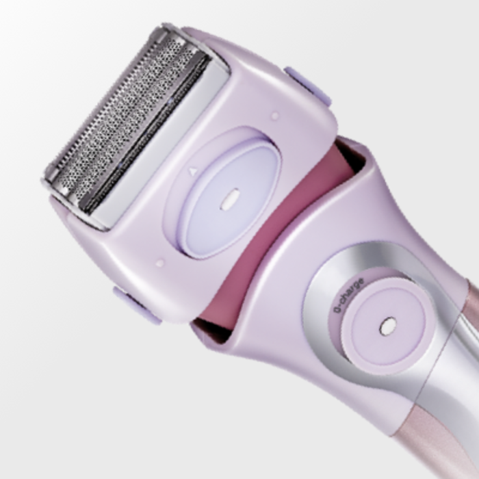 Pink-and-purple women's electric shaver