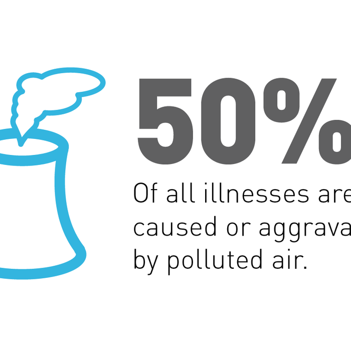 50 percent of all illnesses are caused or aggravated by polluted air