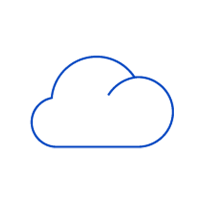 Thin blue cloud icon