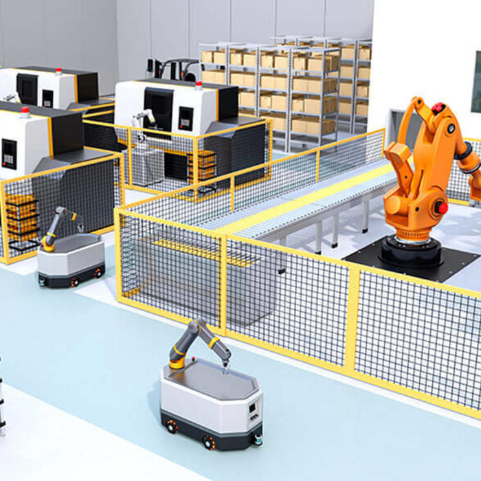 autonomous mobile robots assisting with factory automation