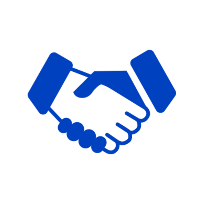 Blue icon handshake