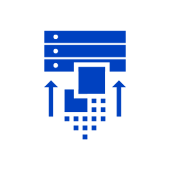 Blue data accumulation icon