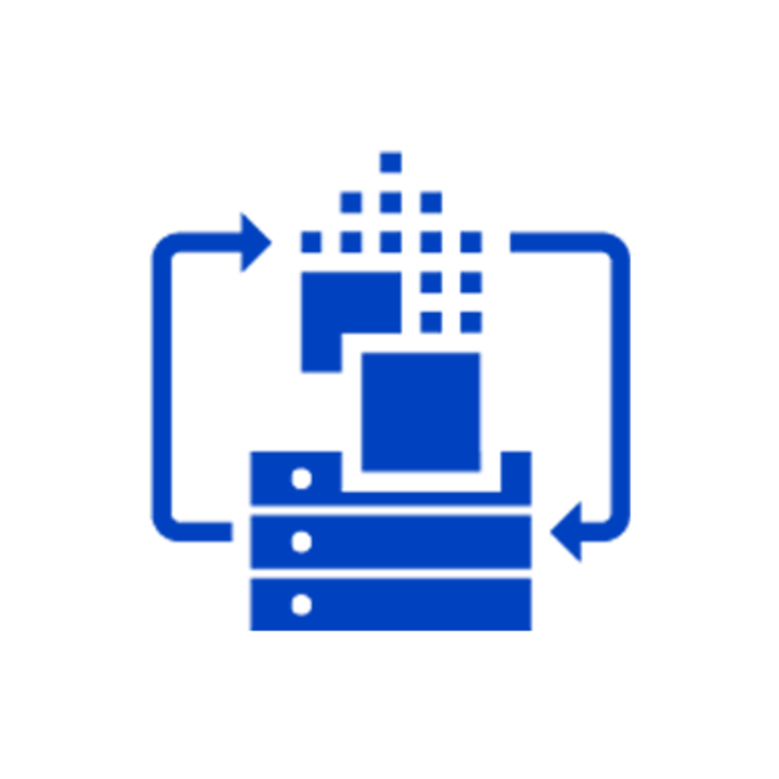 Blue data utilization icon