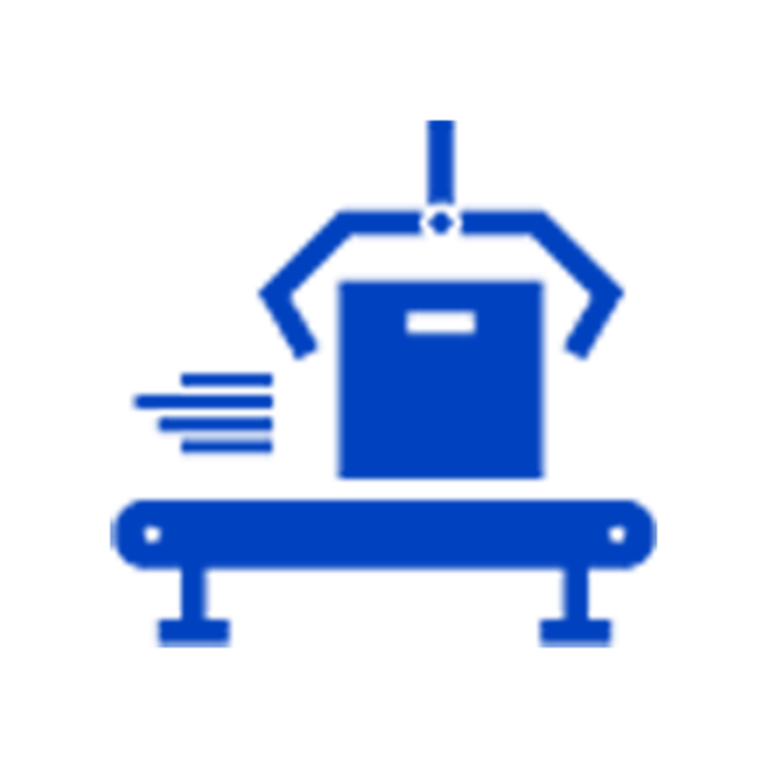 Blue manufacturing icon