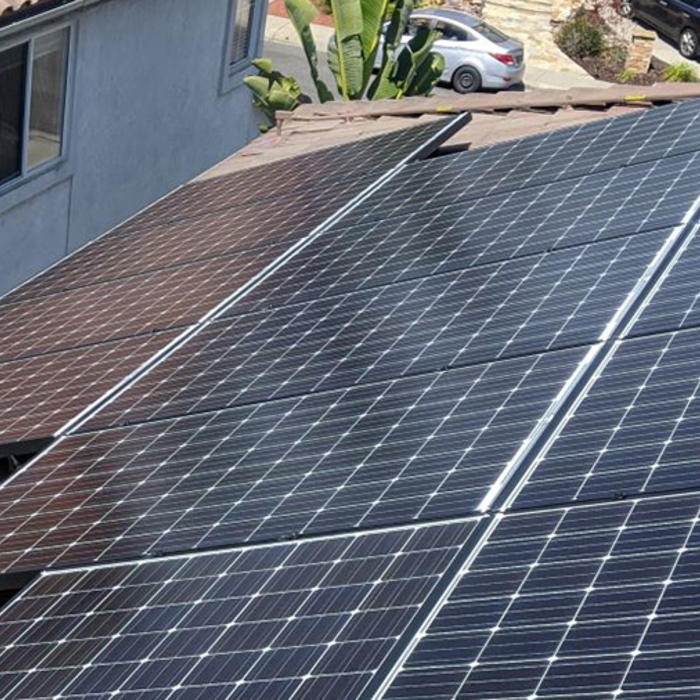 solar panels on roof sunline