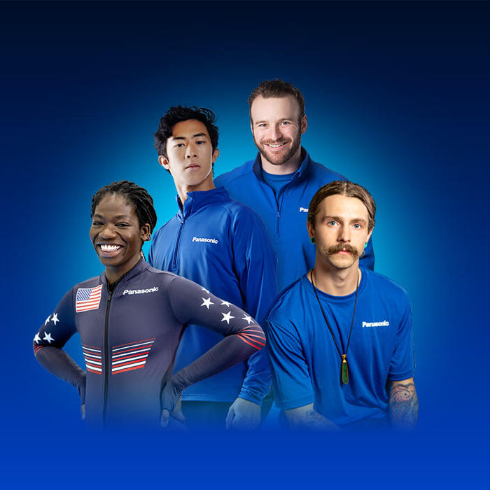 Team Panasonic athletes: Maame Biney, Nathan Chen, Tyler McGregor and Noah Elliott