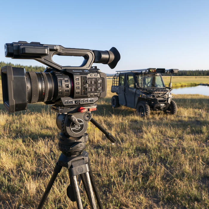 HC-X2 camcorder in foreground