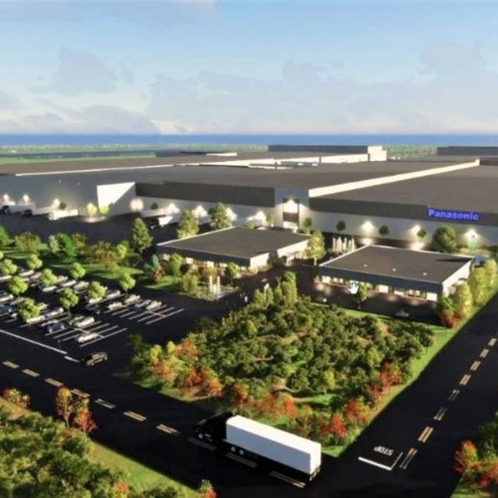Computer rendering of the new Panasonic EV battery manufacturing facility in De Soto, Kansas
