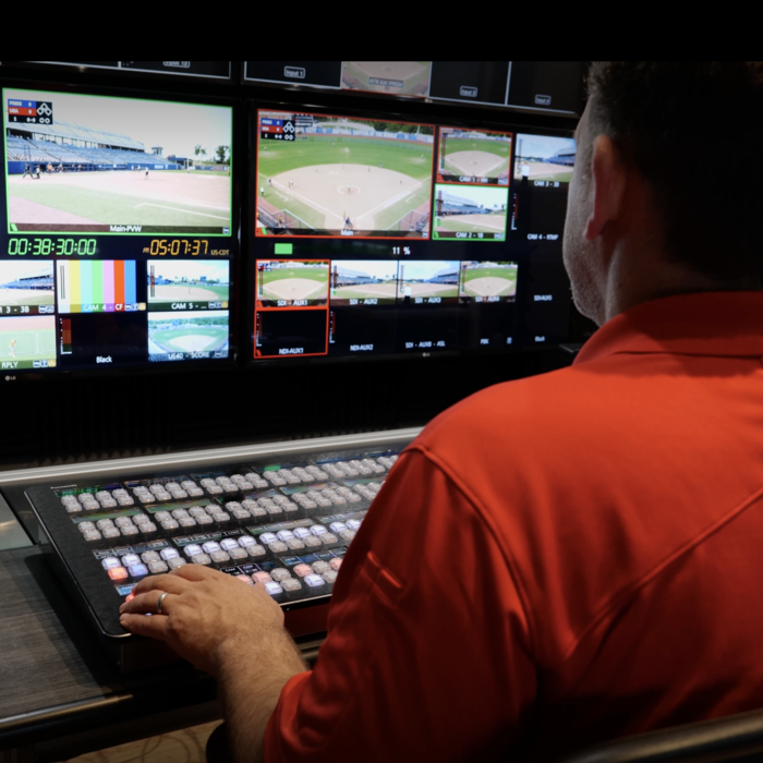 technical director controlling sports broadcast with KAIROS