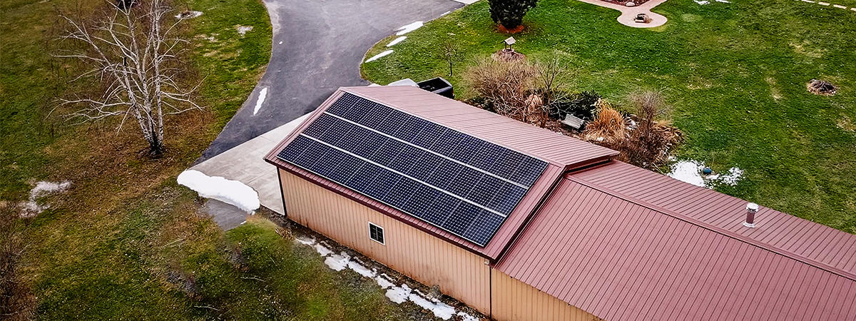 Solar panels on house 