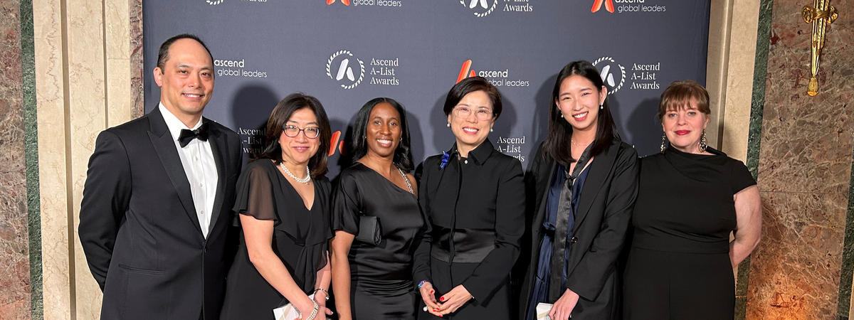 Panasonic CEO Megan Myungwon Lee at the Ascend A-List awards, along with her staff