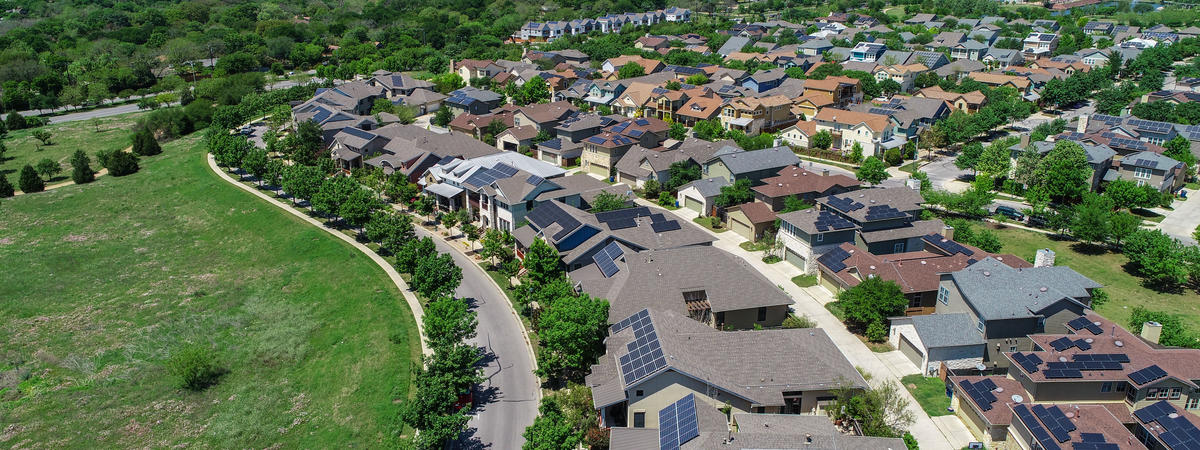 Hundreds of Solar Panels Mueller Suburb Solar Panel Rooftops and Modern Austin Living
