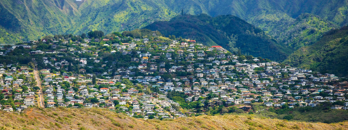 Kaimuki town area, south-east Oahu, Hawaii